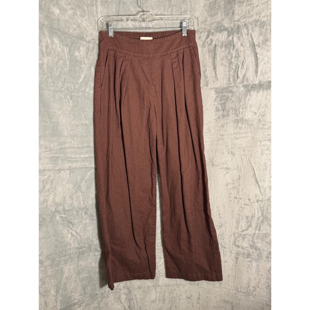 Abercrombie & Fitch Brown Wide Leg Pleated Trousers Small Short